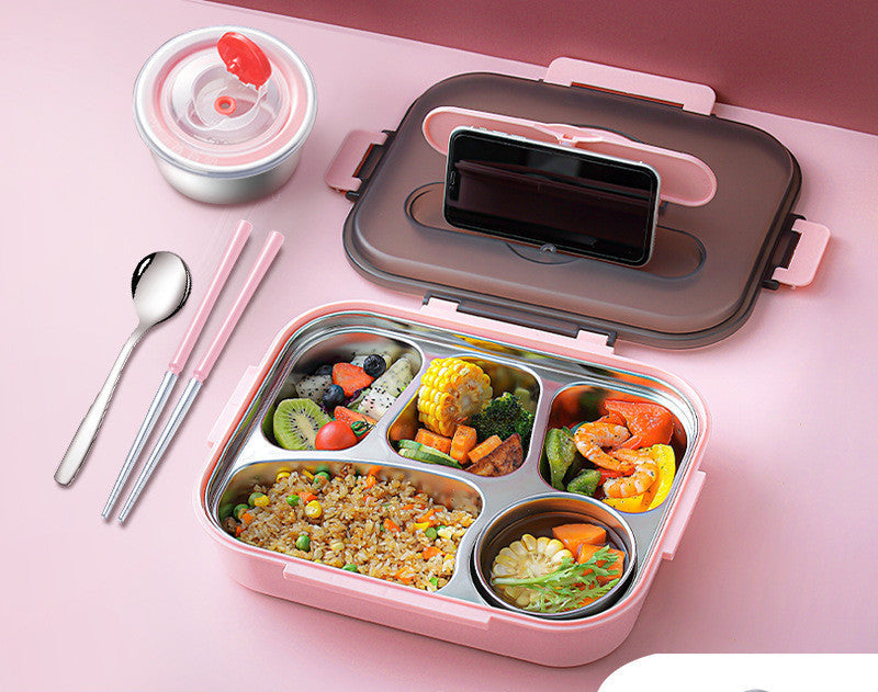 “Lonchera térmica de acero inoxidable 304 con compartimentos herméticos – Bento Box