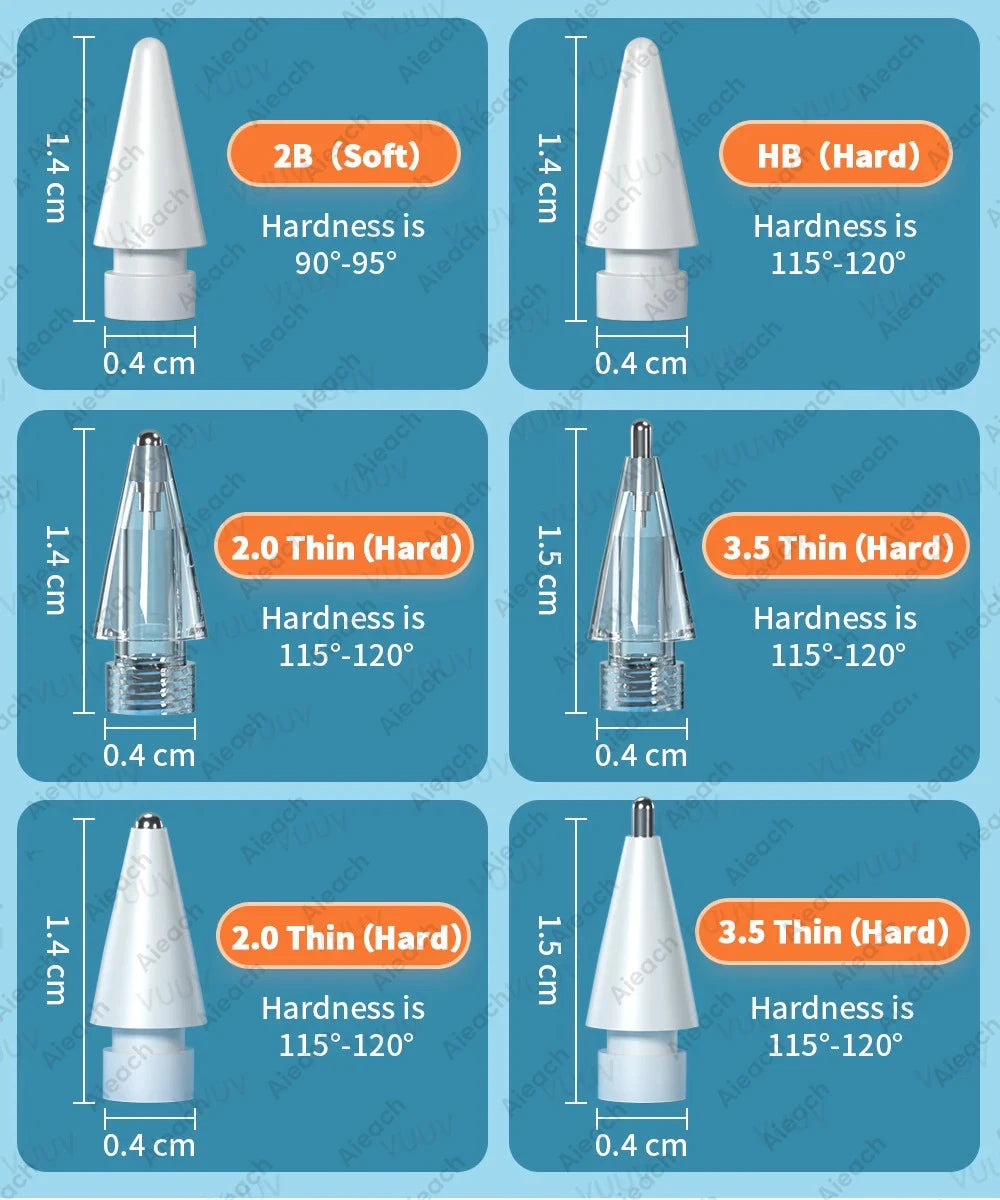 VUUV Apple Pencil Tips: Soft & Hard, 3pcs Set