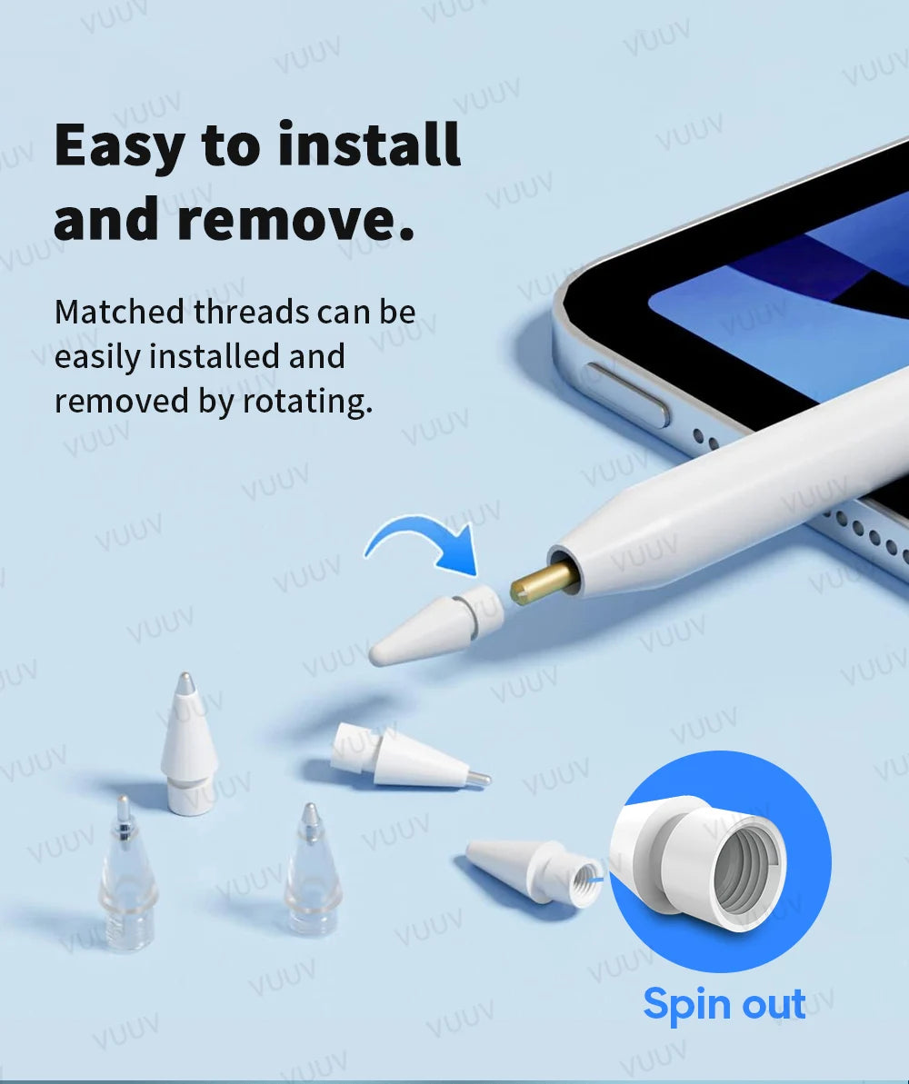 VUUV Apple Pencil Tips: Soft & Hard, 3pcs Set