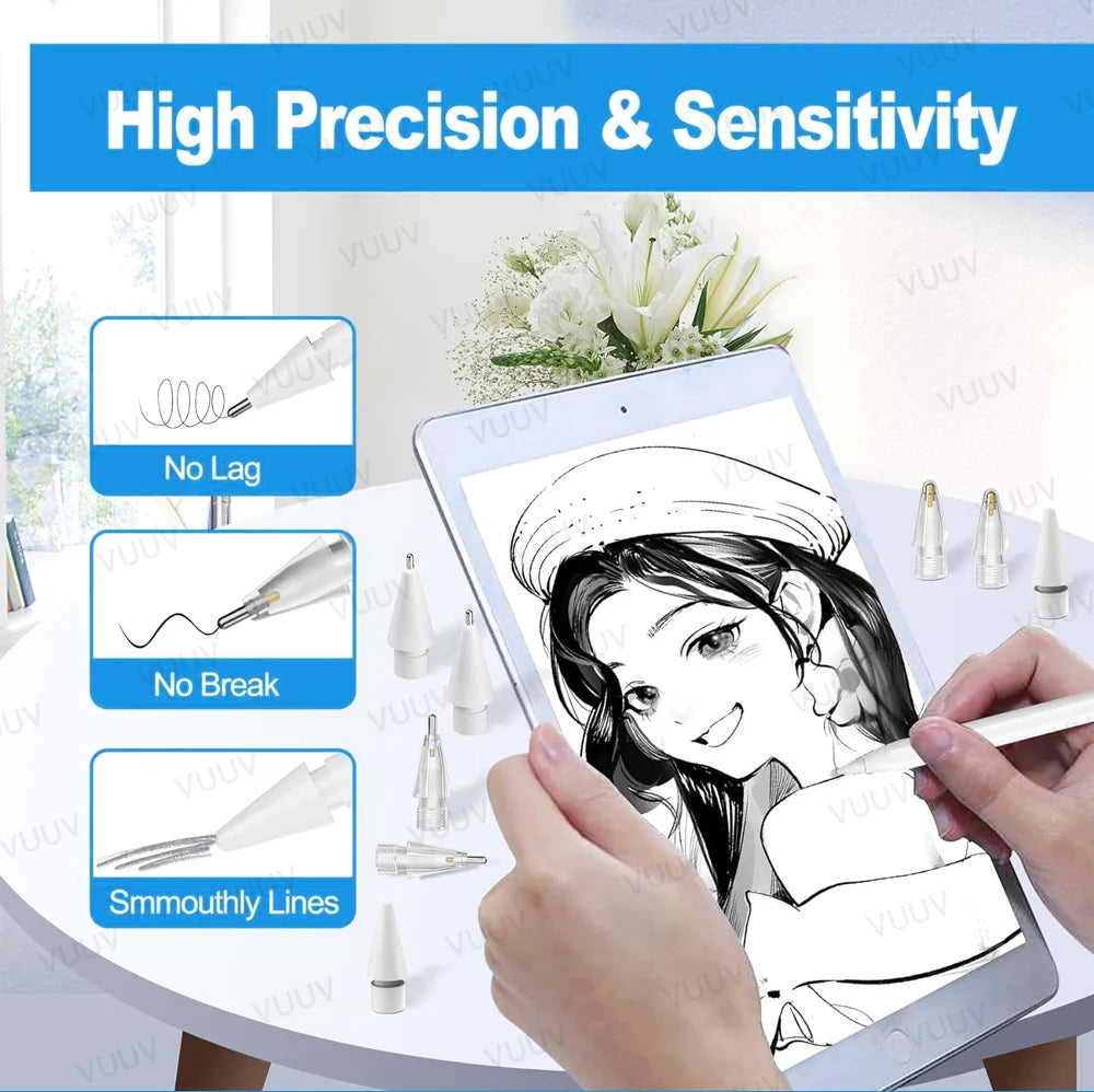 VUUV Apple Pencil Tips: Soft & Hard, 3pcs Set