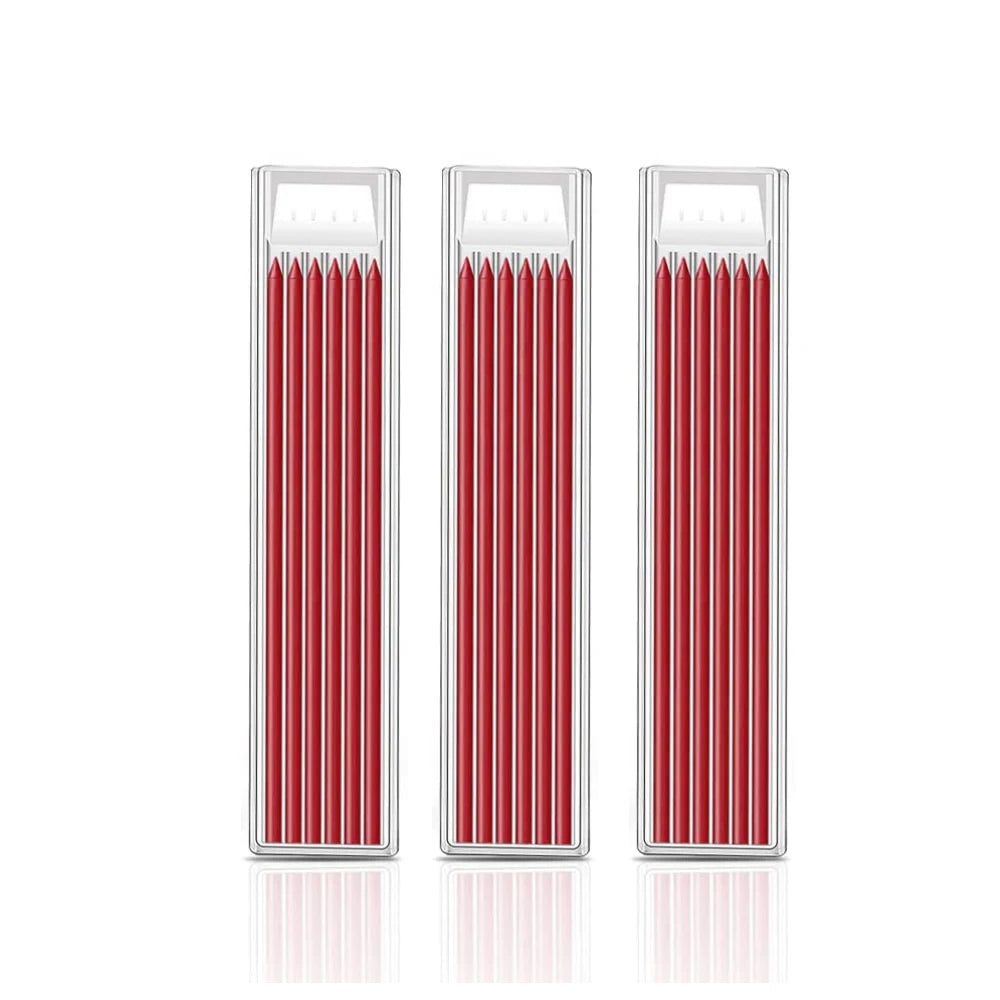 Solid Carpenter Pencil Set Hole Mechanical Pencil Refill Construction Marker Marking Tool for Carpenter Scriber Woodworking Arch