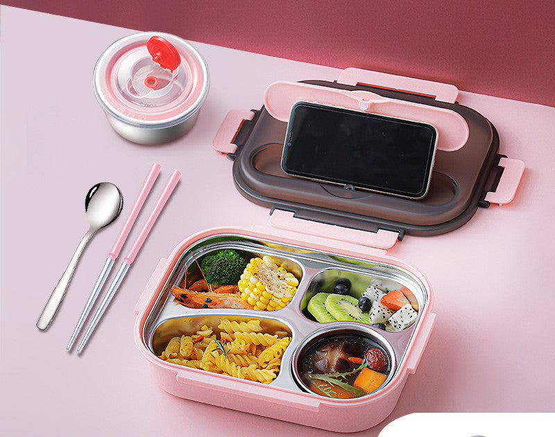 “Lonchera térmica de acero inoxidable 304 con compartimentos herméticos – Bento Box