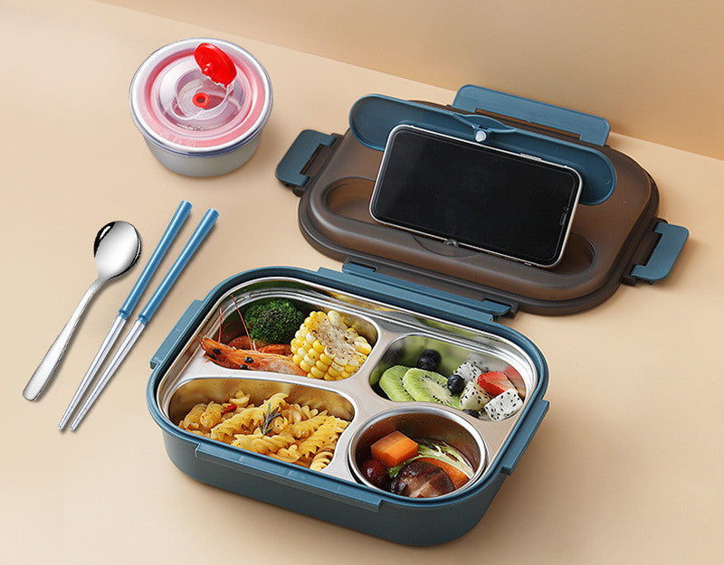 “Lonchera térmica de acero inoxidable 304 con compartimentos herméticos – Bento Box