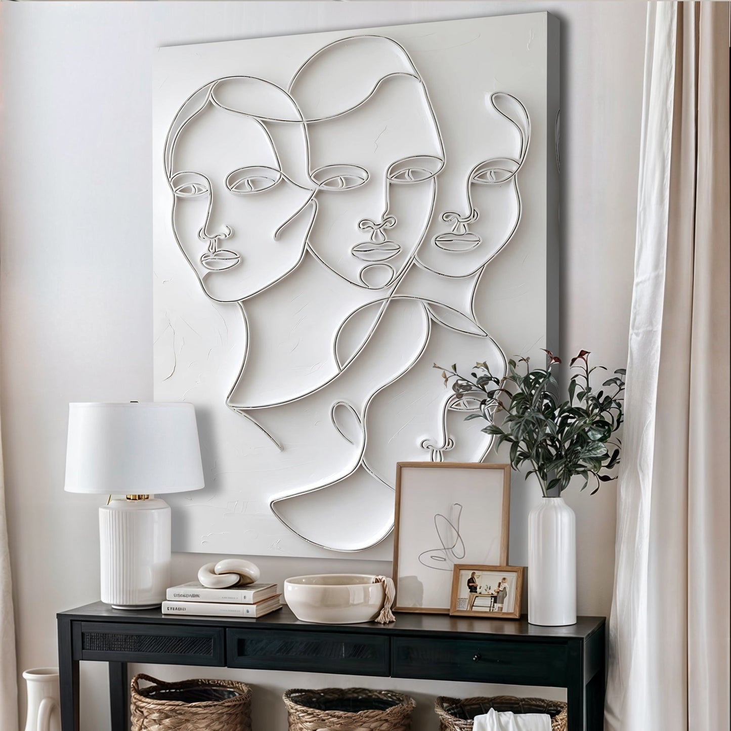 VividFaces: USA-Made 3D Minimalist Art Canvas