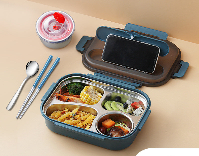 “Lonchera térmica de acero inoxidable 304 con compartimentos herméticos – Bento Box