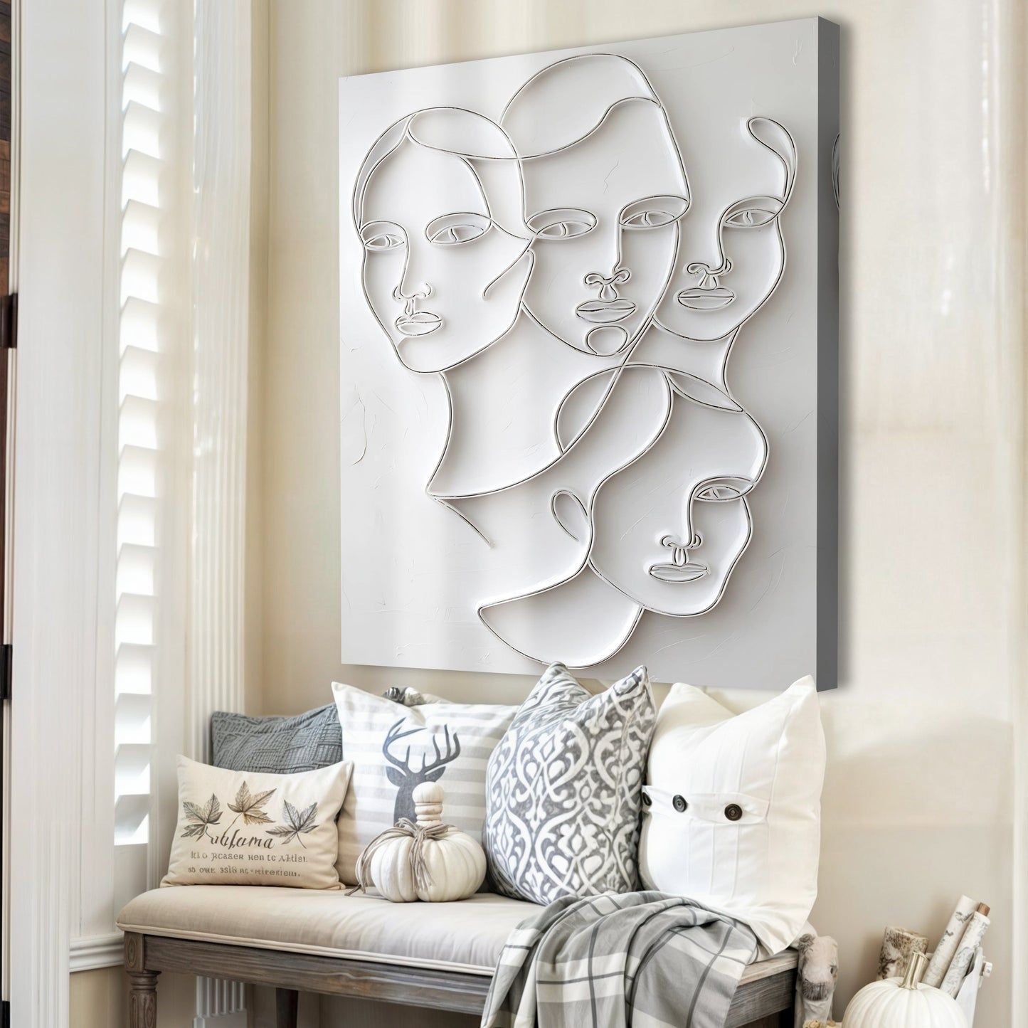 VividFaces: USA-Made 3D Minimalist Art Canvas