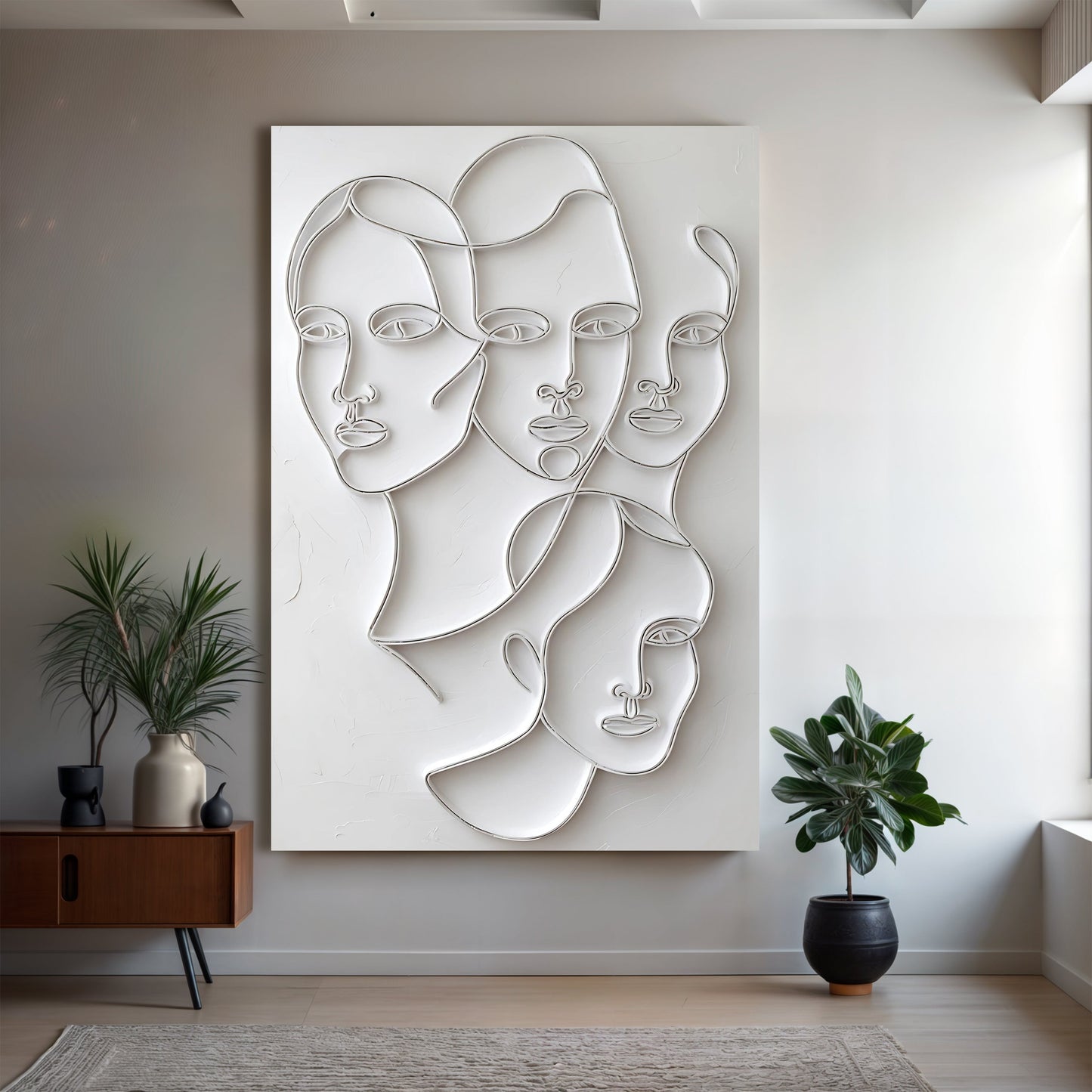 VividFaces: USA-Made 3D Minimalist Art Canvas