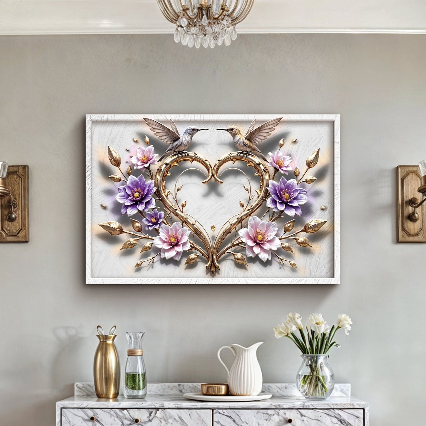 Vivid Flight: Custom 3D Hummingbird Canvas Art