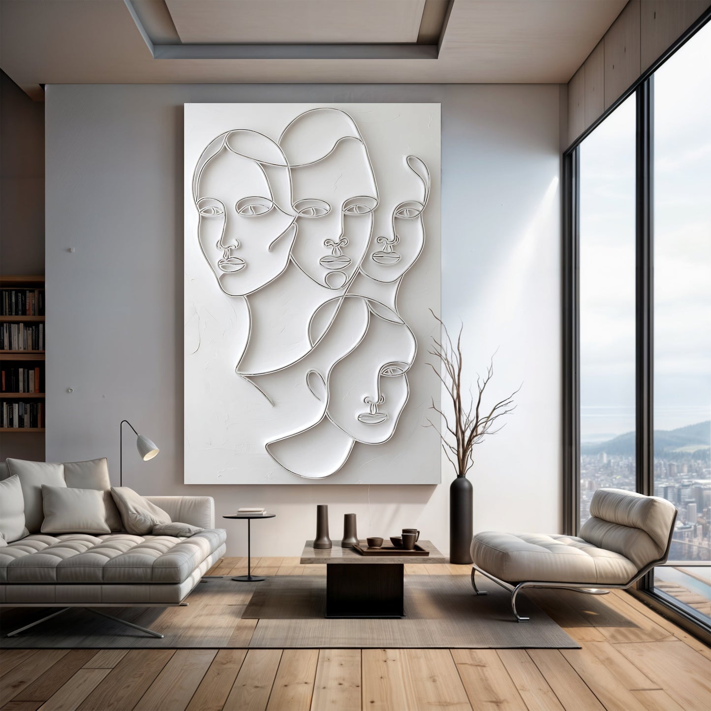 VividFaces: USA-Made 3D Minimalist Art Canvas