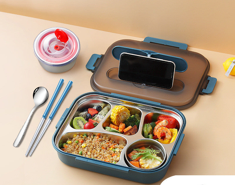 “Lonchera térmica de acero inoxidable 304 con compartimentos herméticos – Bento Box