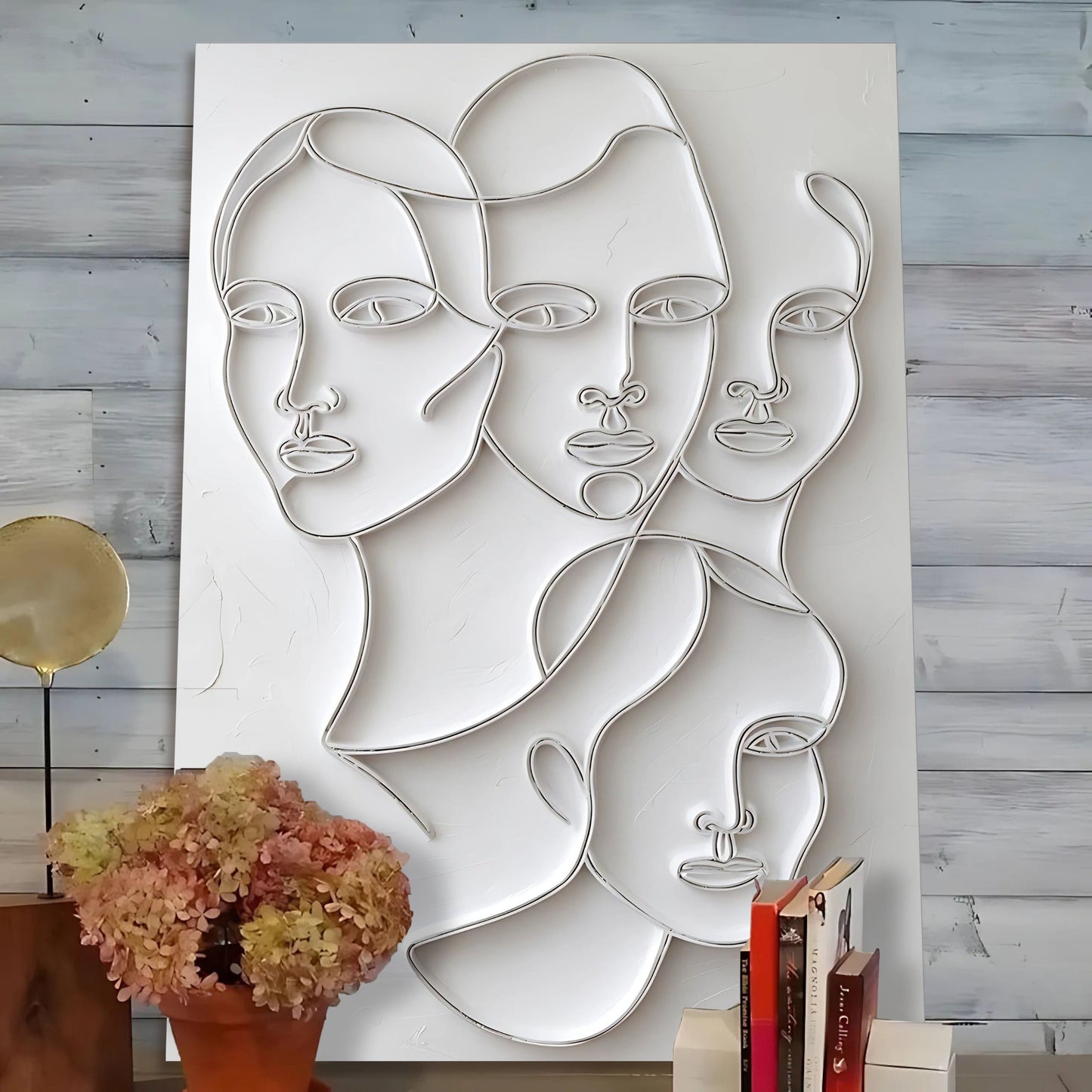 VividFaces: USA-Made 3D Minimalist Art Canvas