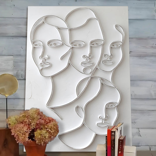 VividFaces: USA-Made 3D Minimalist Art Canvas