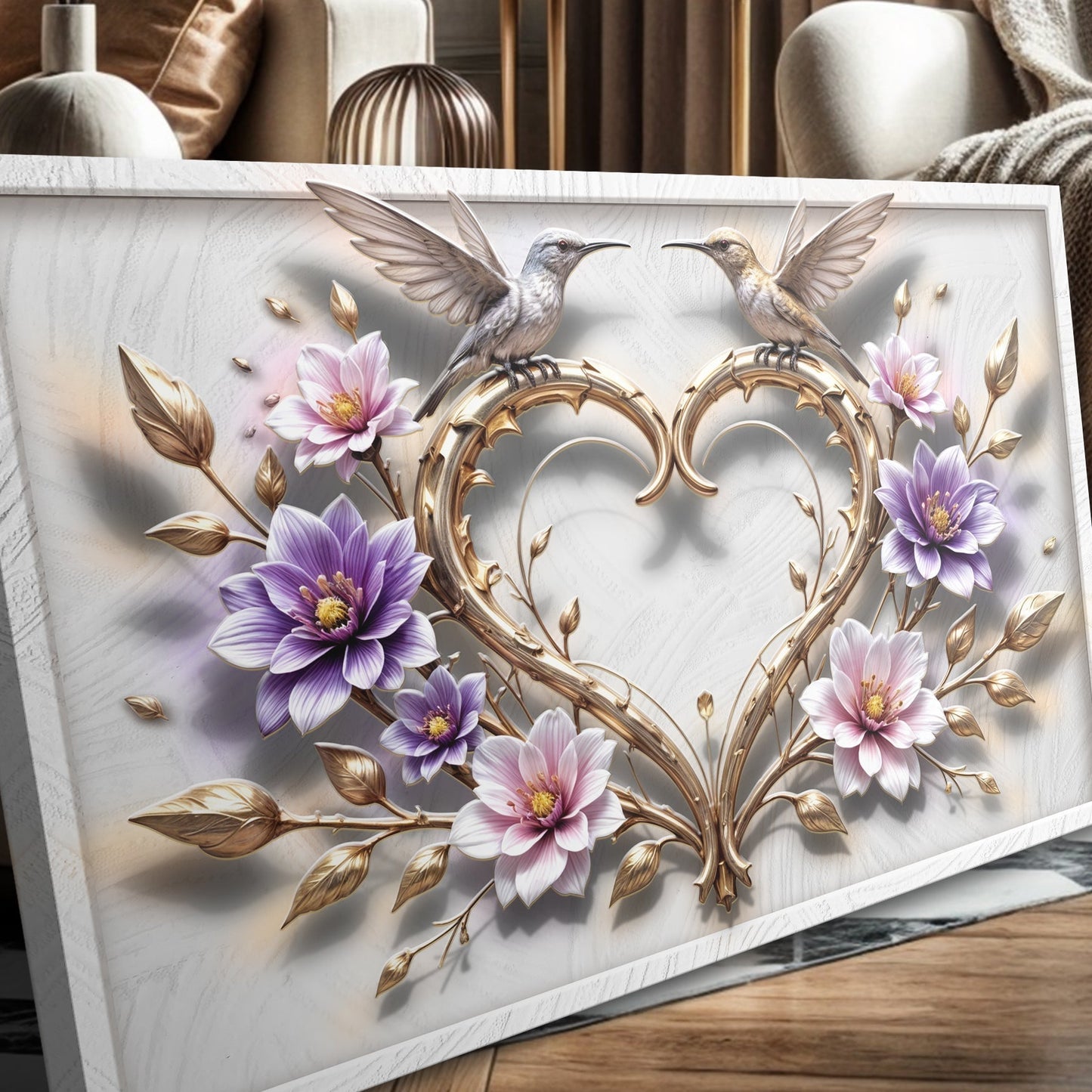 Vivid Flight: Custom 3D Hummingbird Canvas Art