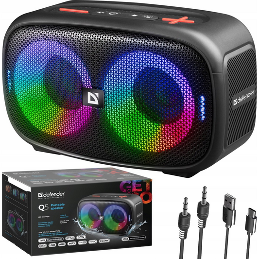 Altavoz Bluetooth 65305 Q5 hordozható hangszóró 20 Watt - Fekete (65305)-0