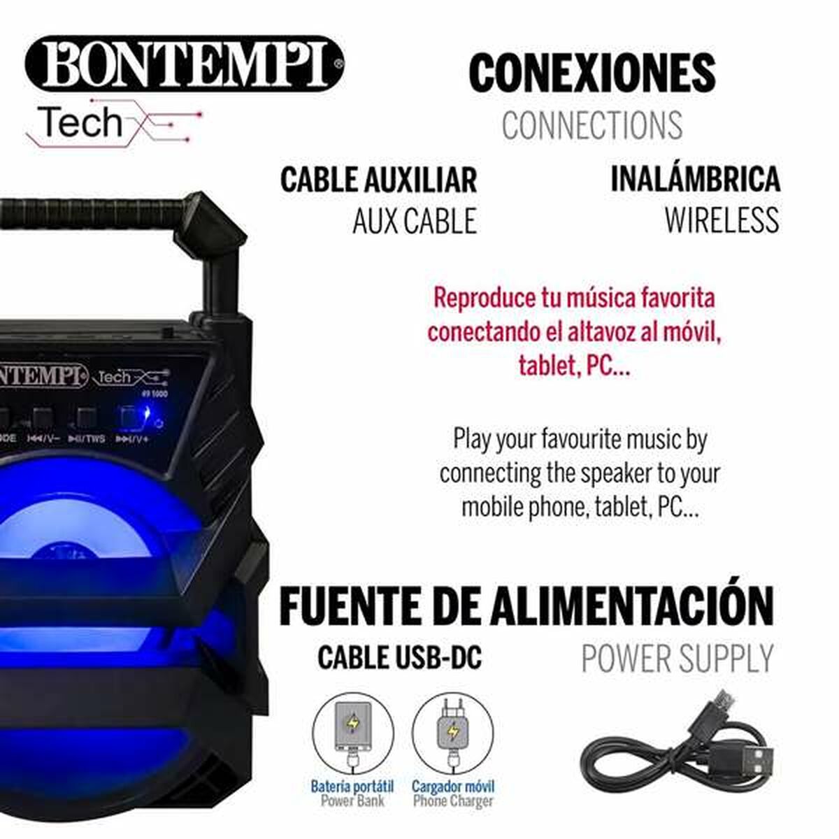 Altavoz Bluetooth con Micrófono Karaoke-5