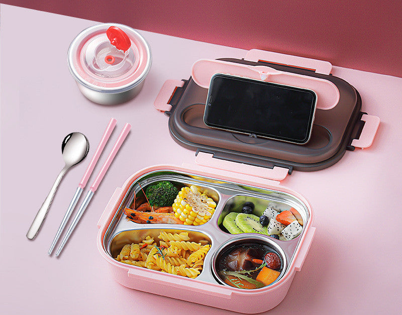 “Lonchera térmica de acero inoxidable 304 con compartimentos herméticos – Bento Box