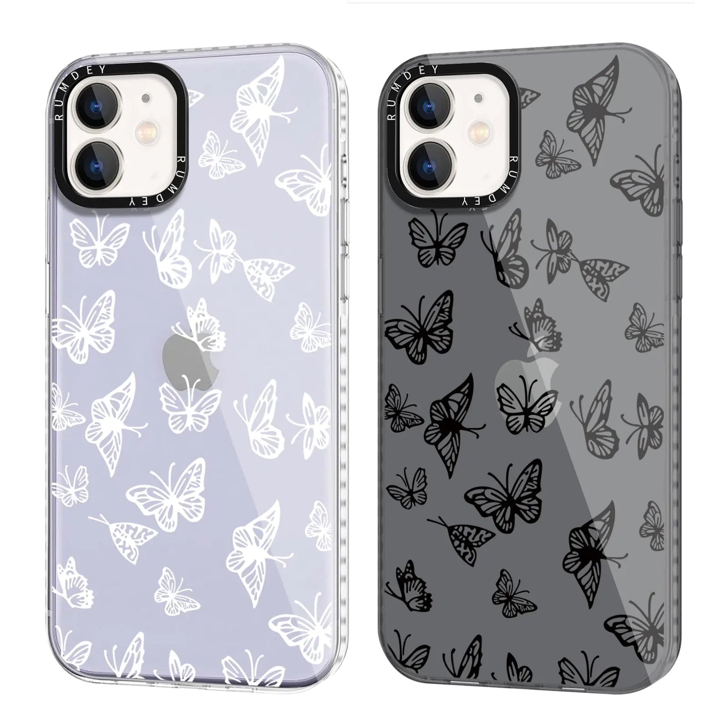Pack 2 Fundas Transparentes iPhone 12/12 Pro - Diseño Mariposas