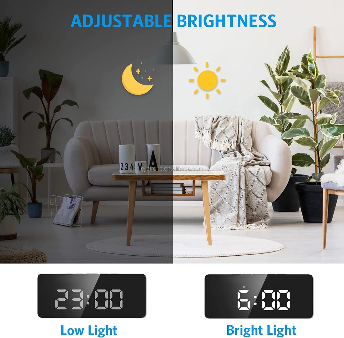 EspejoTime: Reloj Despertador LED Elegante