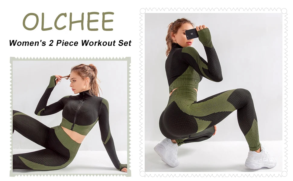 Conjunto deportivo de 3 piezas para mujer, leggings de cintura alta