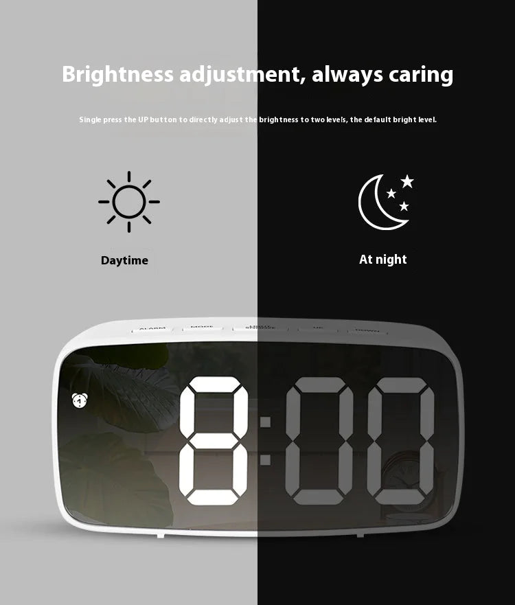 Despertador Espejo LED: Brillo y Elegancia Compactos