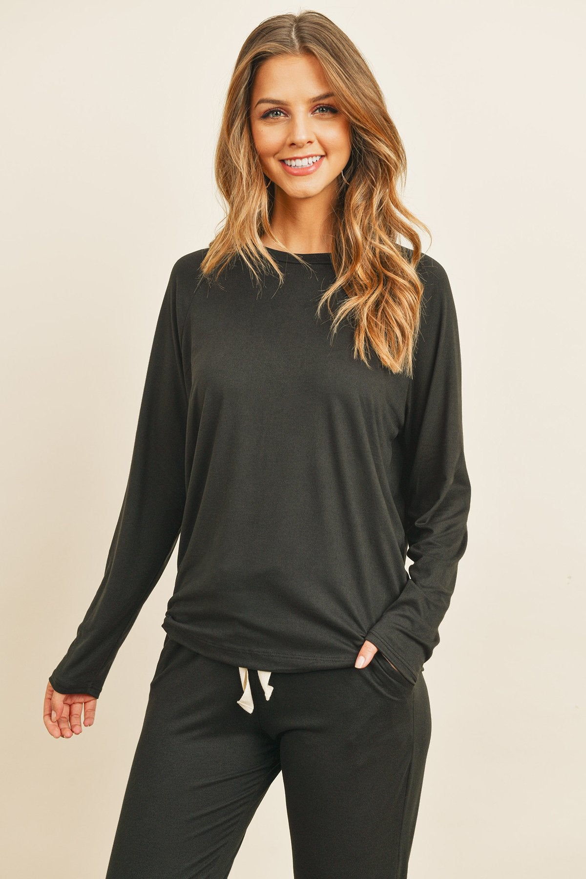 Conjunto Top y Jogger Sólido con Auto-Ajuste