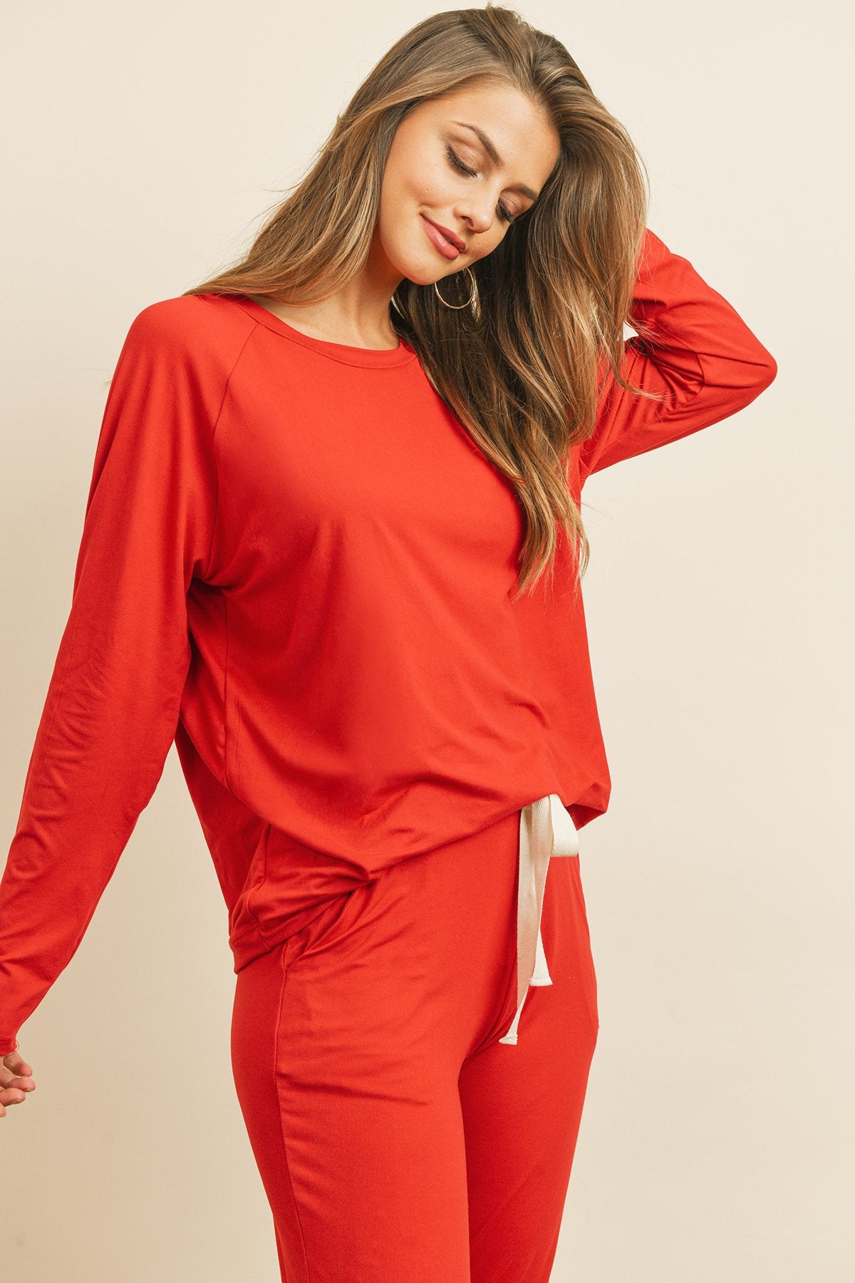 Conjunto Top y Jogger Sólido con Auto-Ajuste