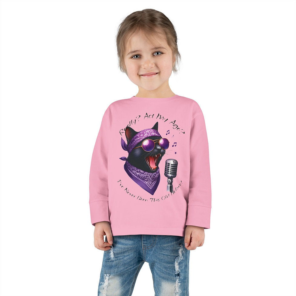 Rockin' Cattytude Toddler Long Sleeved Jersey Tee