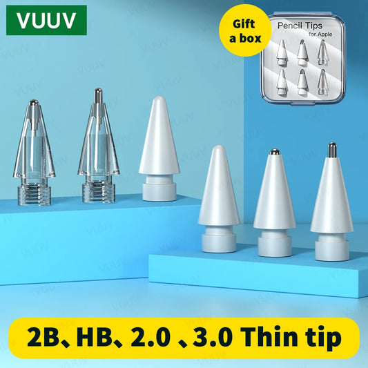 VUUV Apple Pencil Tips: Soft & Hard, 3pcs Set
