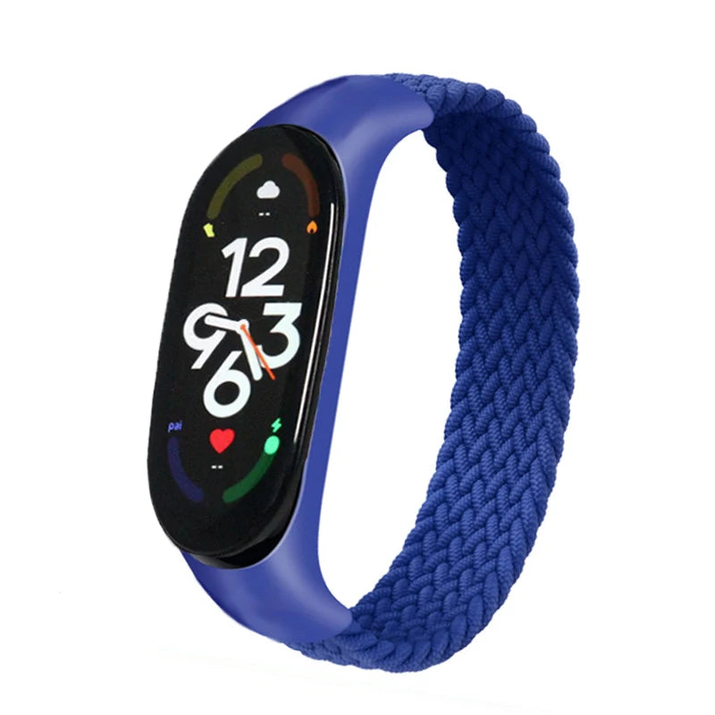 Correa trenzada para reloj xiaomi Mi band 7, correa elástica de nailon para pulsera inteligente Mi band 6, 7, 8, 6, 5, 4 y 3