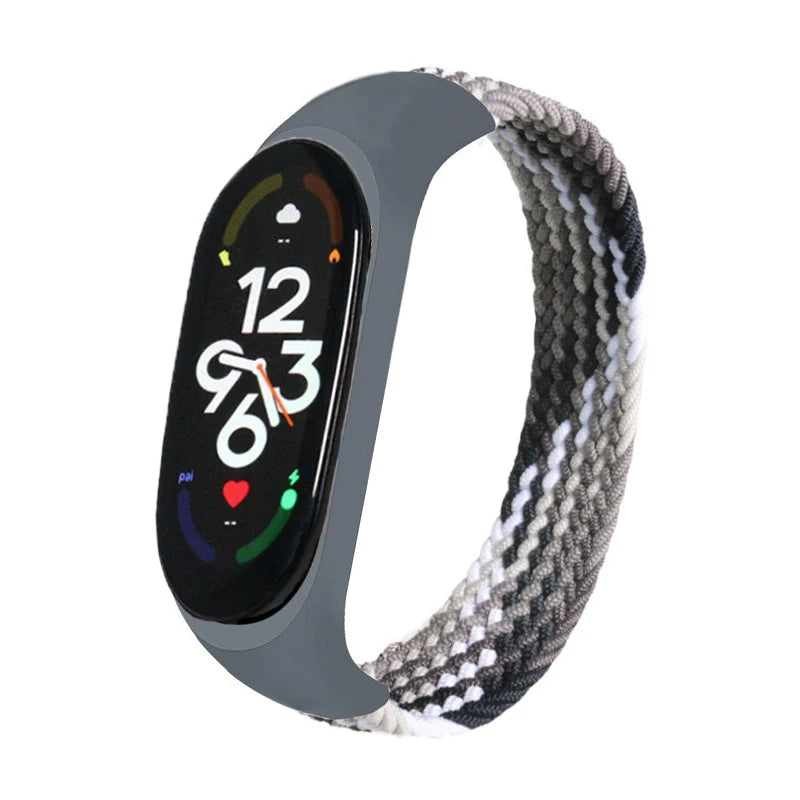 Correa trenzada para reloj xiaomi Mi band 7, correa elástica de nailon para pulsera inteligente Mi band 6, 7, 8, 6, 5, 4 y 3