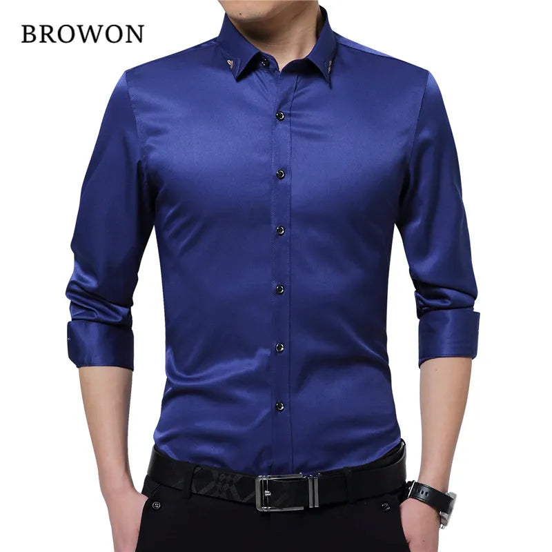 Camisa Formal Clásica BROWON para Hombre Elegante