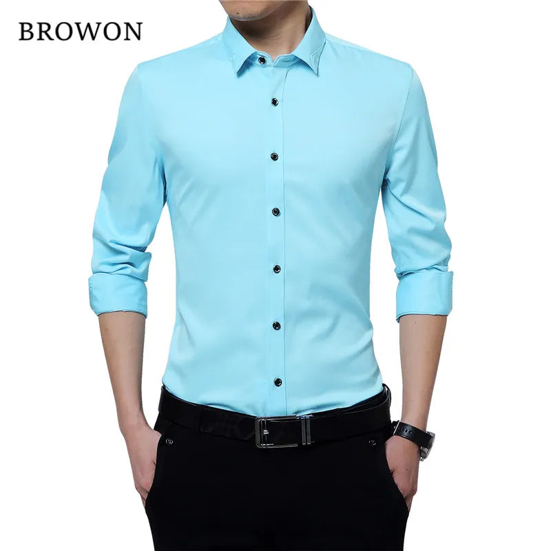 Camisa Formal Clásica BROWON para Hombre Elegante
