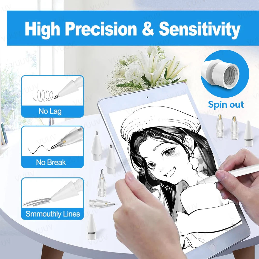 VUUV Apple Pencil Tips: Soft & Hard, 3pcs Set