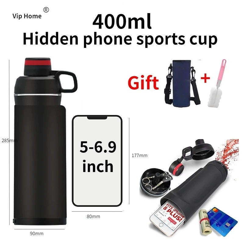 750ml Diversion Water Bottle Portable Water Bottle Secret Stash Pill Organizer Can Safe Hiding Spot for Money Bonus Key Ring Box