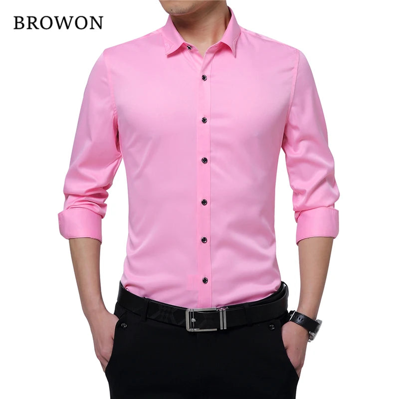 Camisa Formal Clásica BROWON para Hombre Elegante
