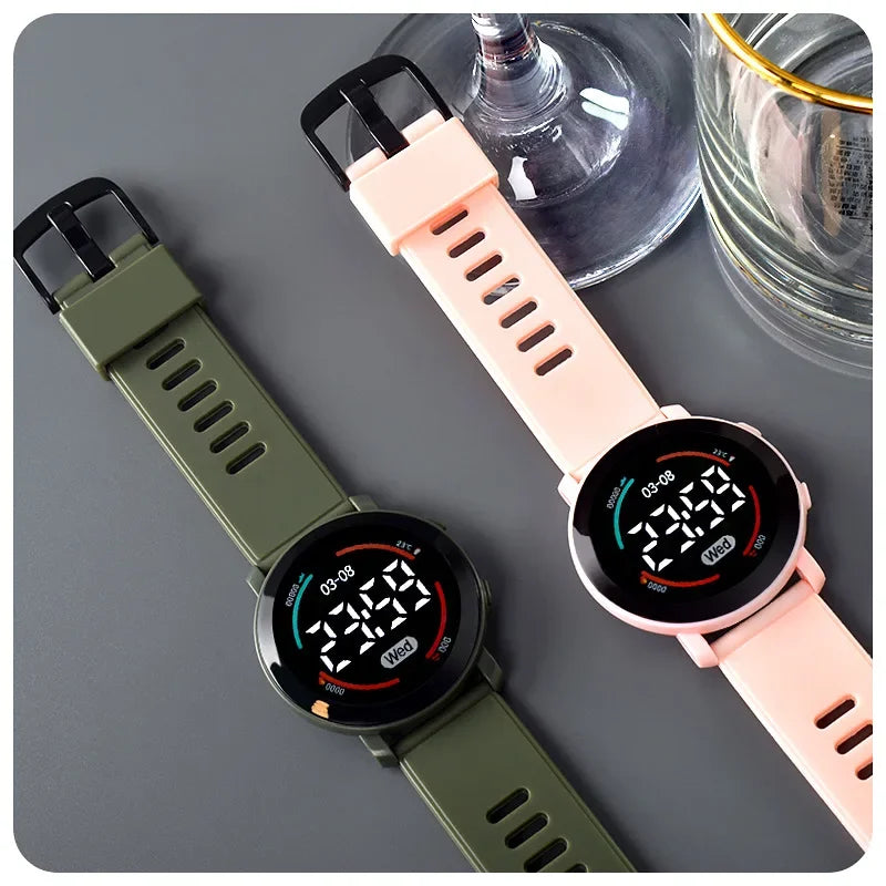 Reloj Digital LED para estudiantes, luminoso, resistente al agua, deportivo, con correa de silicona, electrónico, Unisex