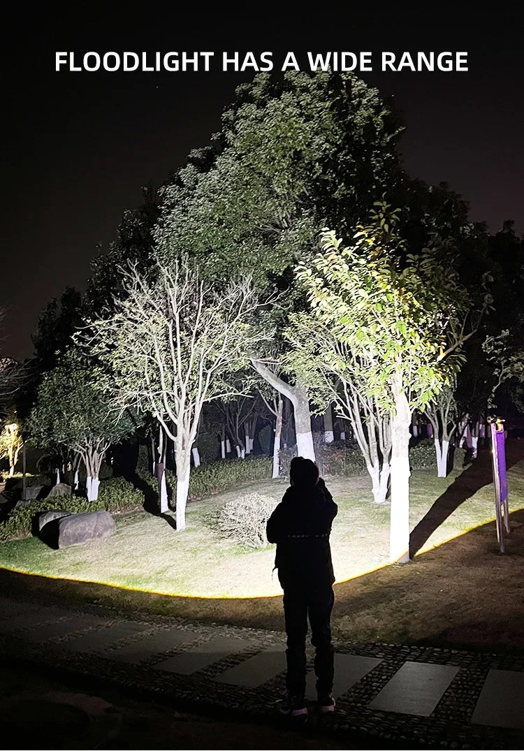 Potente linterna LED recargable USB 18650 impermeable Zoom pesca caza Camping 100,000 lúmenes linterna táctica LED FL