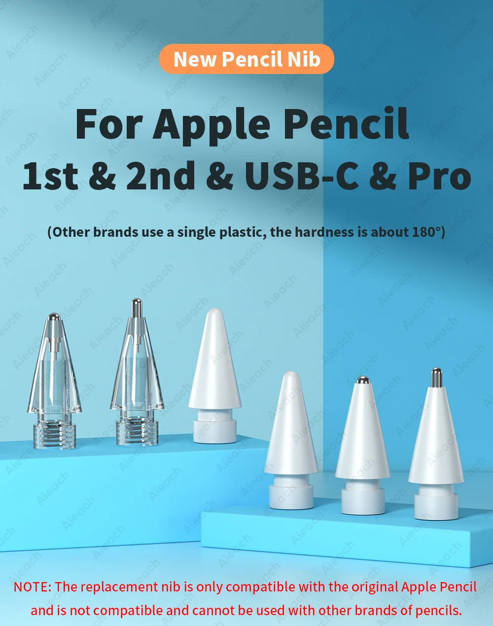 VUUV Apple Pencil Tips: Soft & Hard, 3pcs Set