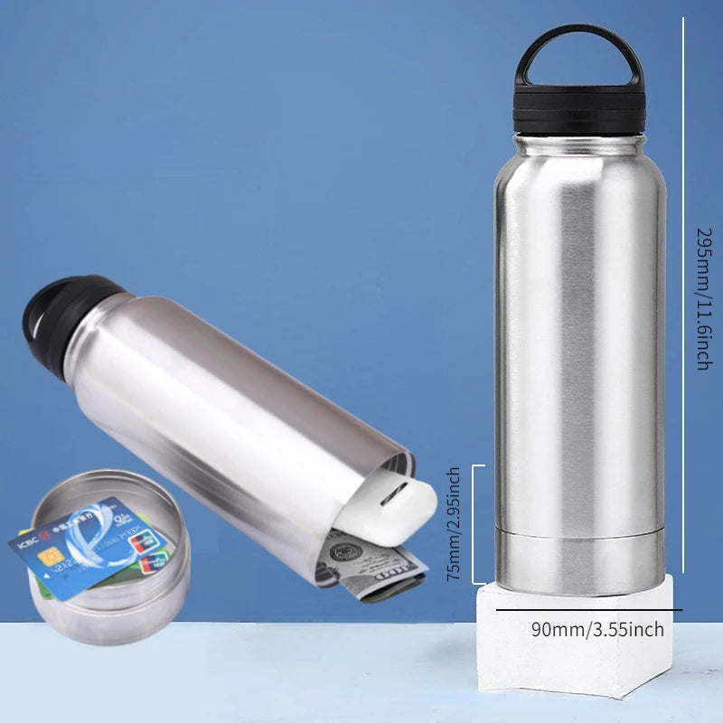 750ml Diversion Water Bottle Portable Water Bottle Secret Stash Pill Organizer Can Safe Hiding Spot for Money Bonus Key Ring Box