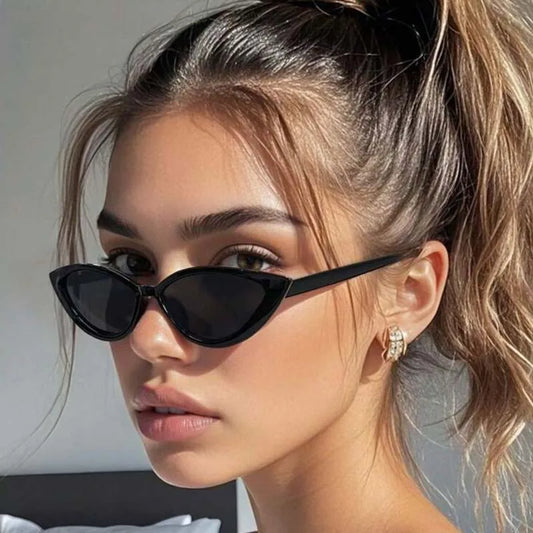 Nuevas gafas de sol vintage de ojo de gato negro para mujer