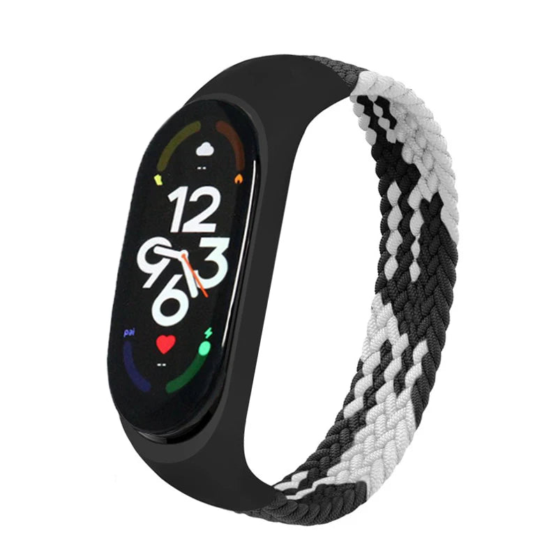 Correa trenzada para reloj xiaomi Mi band 7, correa elástica de nailon para pulsera inteligente Mi band 6, 7, 8, 6, 5, 4 y 3