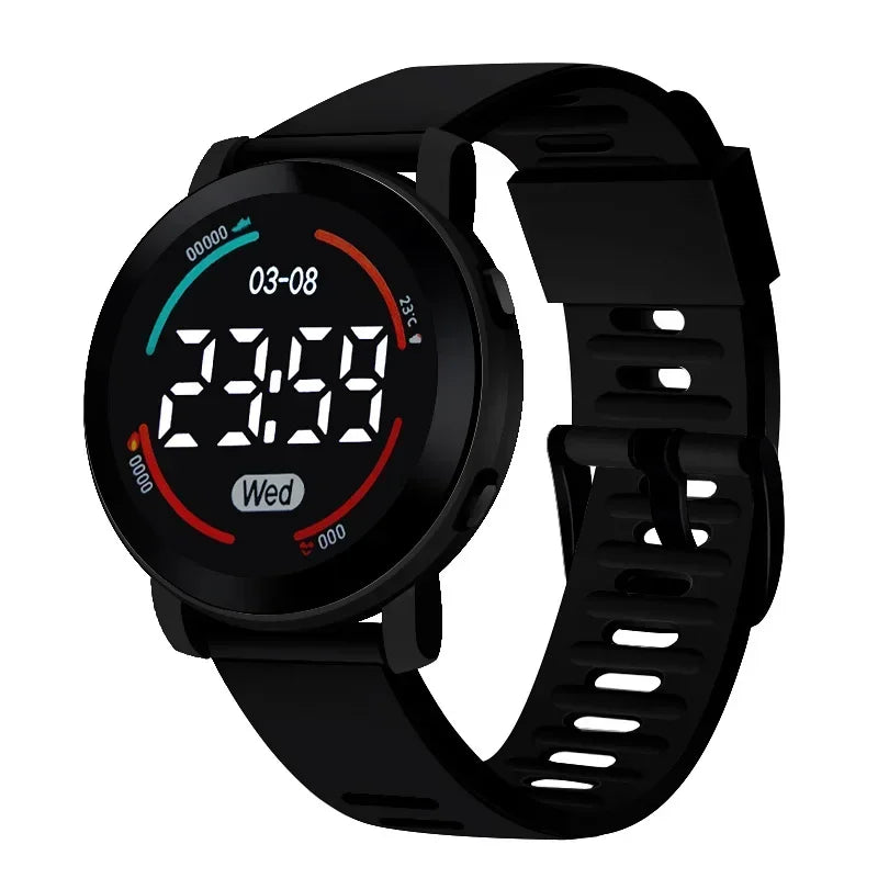 Reloj Digital LED para estudiantes, luminoso, resistente al agua, deportivo, con correa de silicona, electrónico, Unisex