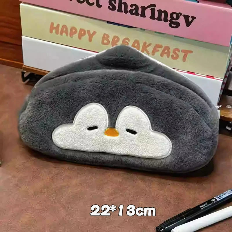 Caja de lápiz de nicho extraña Caja de lápiz de peluche lindo animal Capibala de cartón de rana estudiante Caja de lápiz de escritorio de escritorio de la casa de almacenamiento