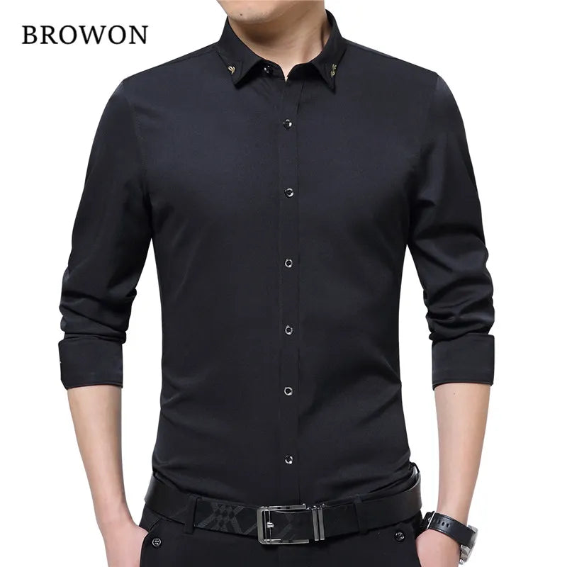 Camisa Formal Clásica BROWON para Hombre Elegante