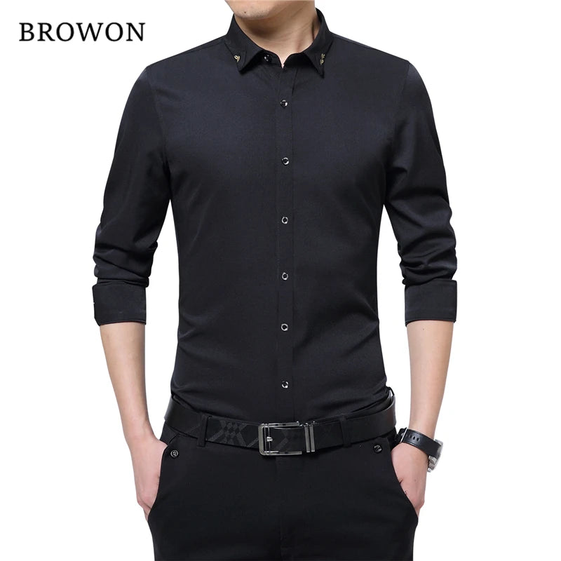 Camisa Formal Clásica BROWON para Hombre Elegante