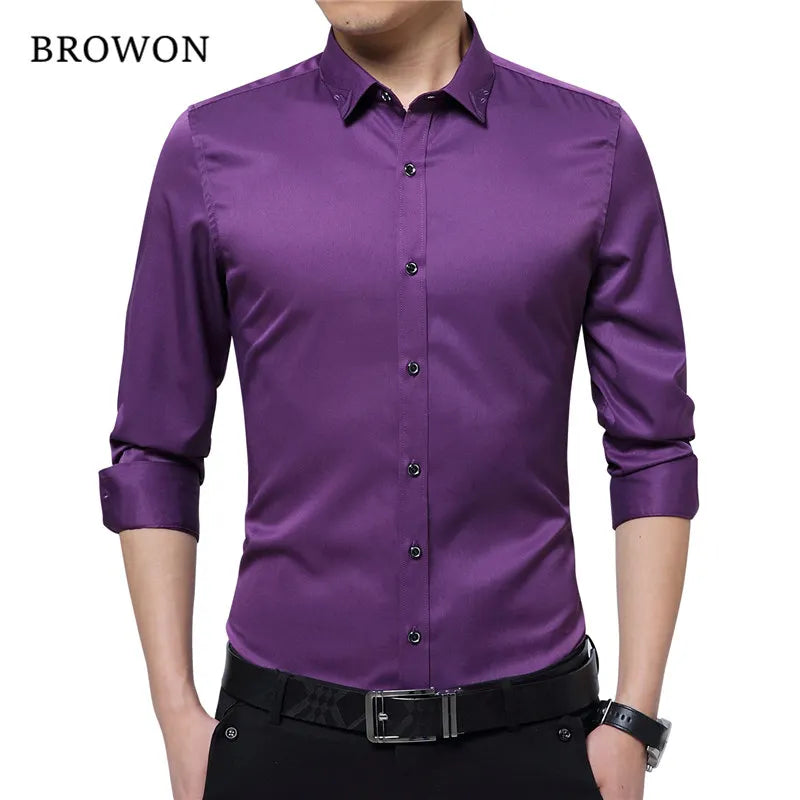 Camisa Formal Clásica BROWON para Hombre Elegante