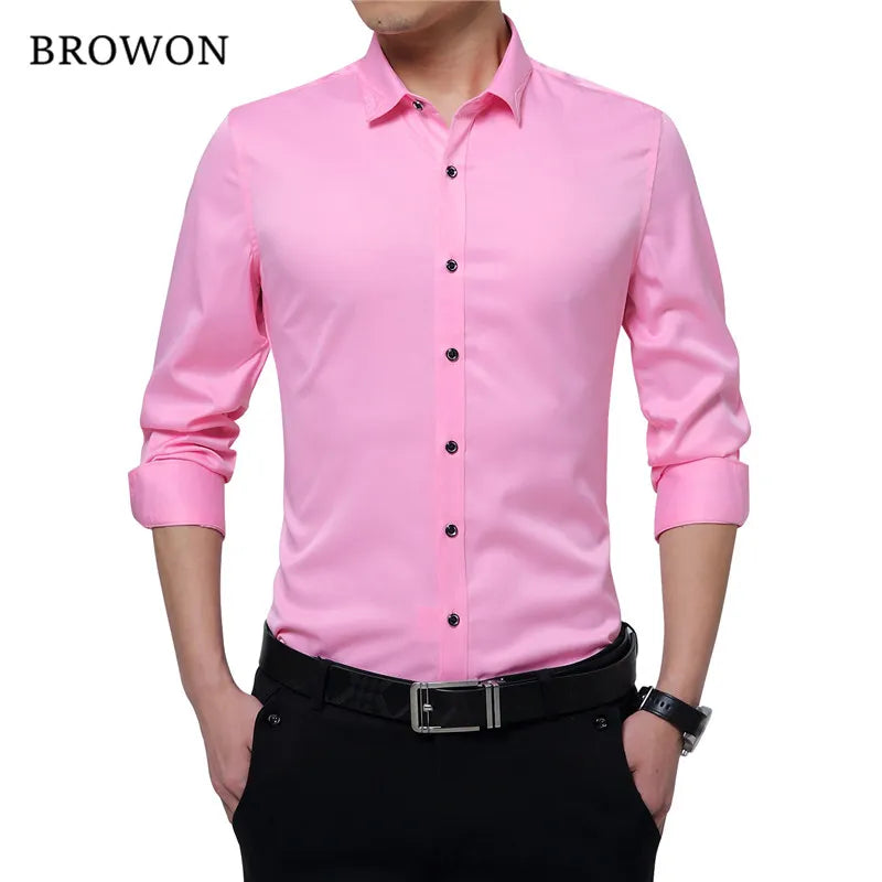 Camisa Formal Clásica BROWON para Hombre Elegante