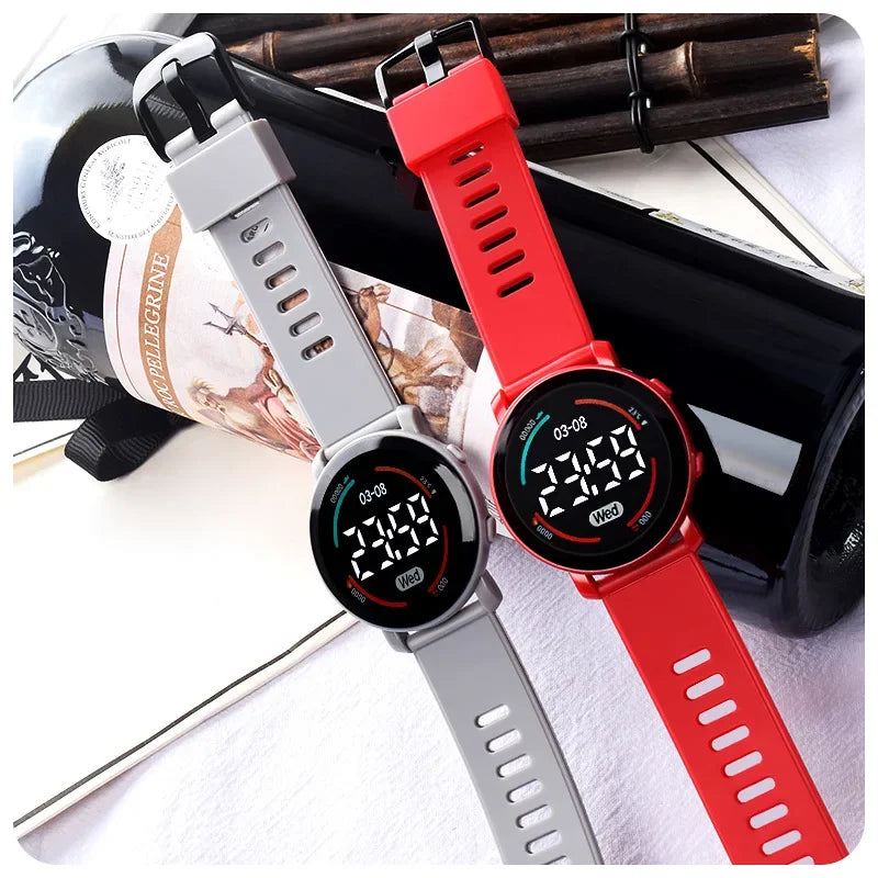Reloj Digital LED para estudiantes, luminoso, resistente al agua, deportivo, con correa de silicona, electrónico, Unisex