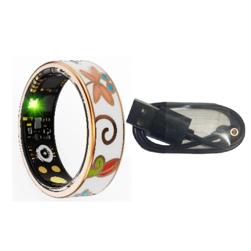 Anillos inteligentes a Color, monitoreo de salud, frecuencia cardíaca, oxígeno en sangre, presión arterial, anillo multifuncional adecuado para Android 5,1 IOS 8,0