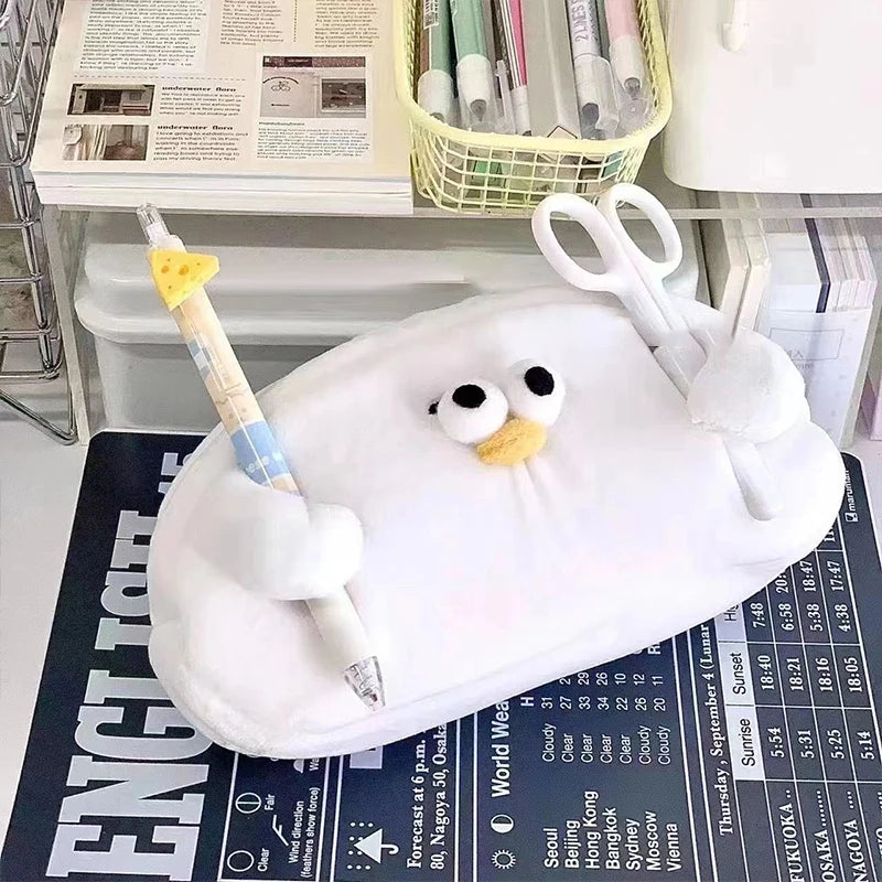 Caja de lápiz de nicho extraña Caja de lápiz de peluche lindo animal Capibala de cartón de rana estudiante Caja de lápiz de escritorio de escritorio de la casa de almacenamiento